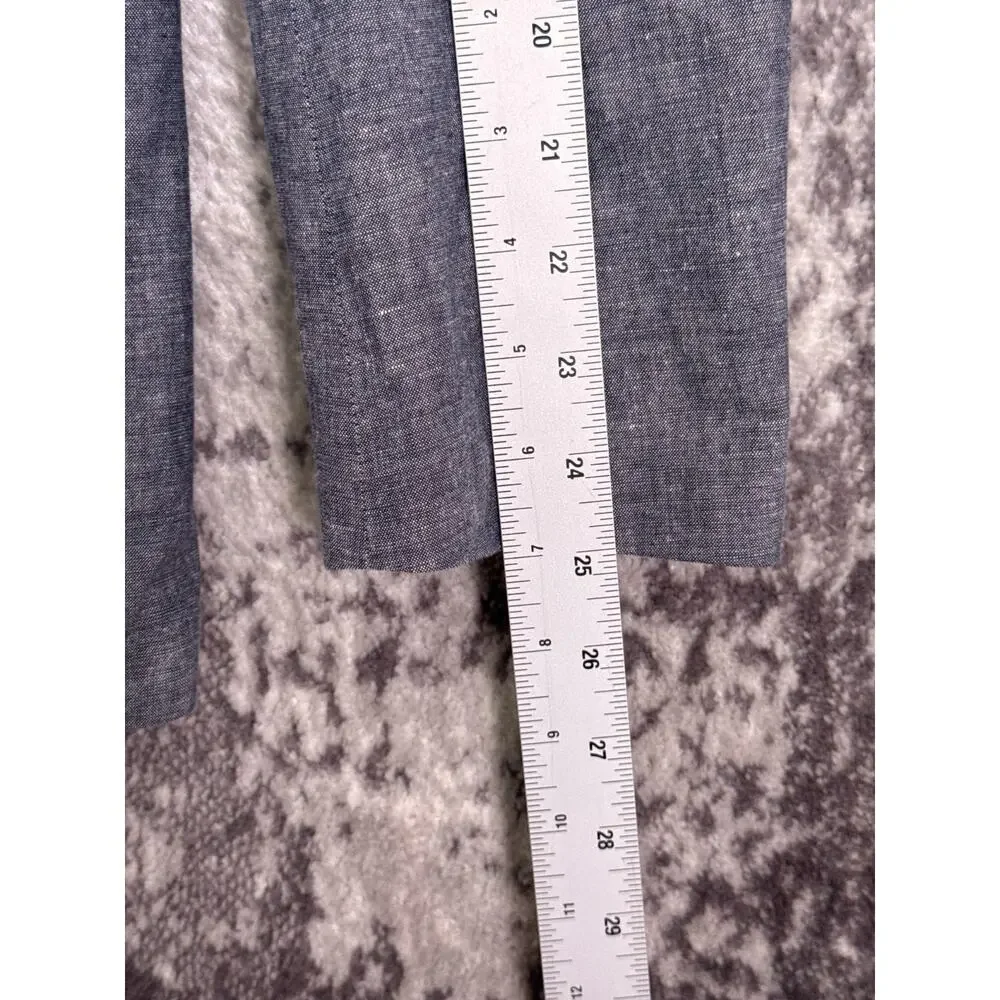 J Crew Ludlow Slim Blazer 40 R Mens Somelos Cotton Linen Blue Chambray Jacket